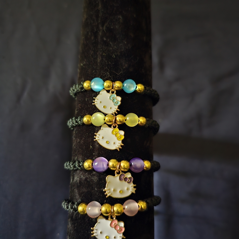 Handmade Macrame Hello Kitty Bracelet